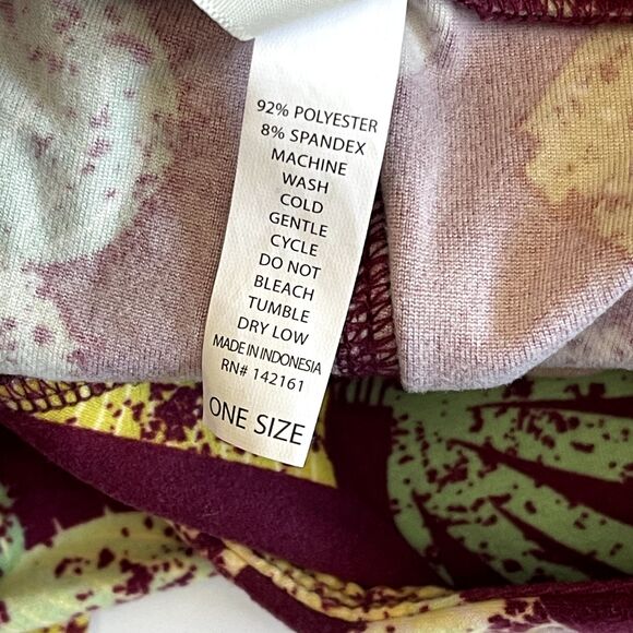 Lularoe OS Leggings PLANT CACTUS SUCCULENT PRINT One Size - Picture 5 of 5